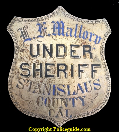 L. F. Mallory Undersheriff of Stanislaus County, CA circa 1881.