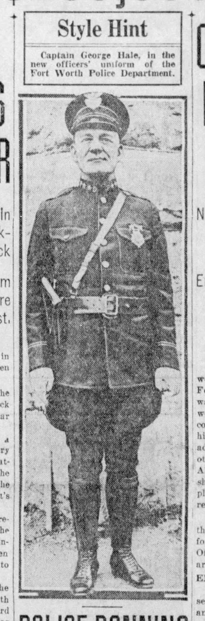 Capt. Hale new uniform Fort Worth Record-Tel;egram October 22, 1925