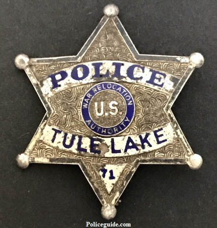 This sterling badge was used in the Japanese Internment Camp during WWII.  The camp was located south of the City of Tulelake in Modoc County.