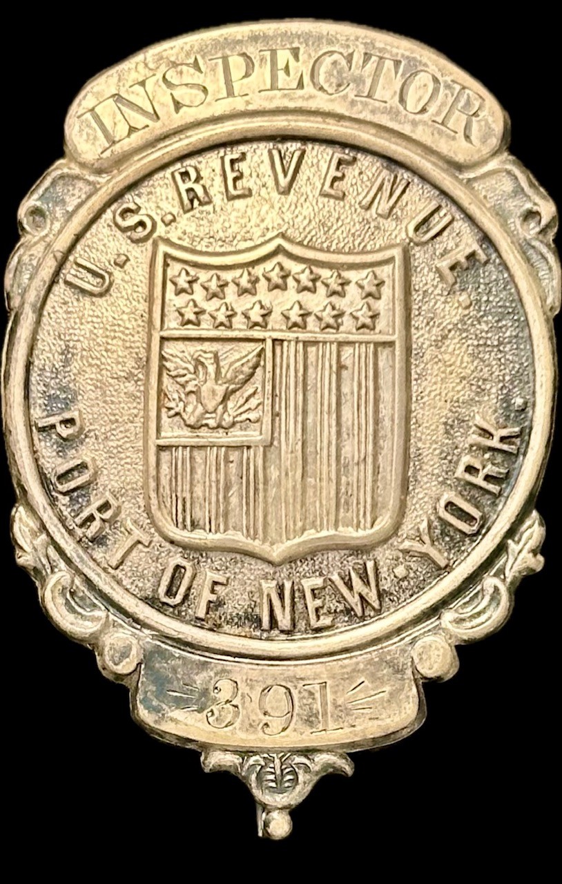Inspector U.S. Revenue Port of New York No. 391.   Circa 1870